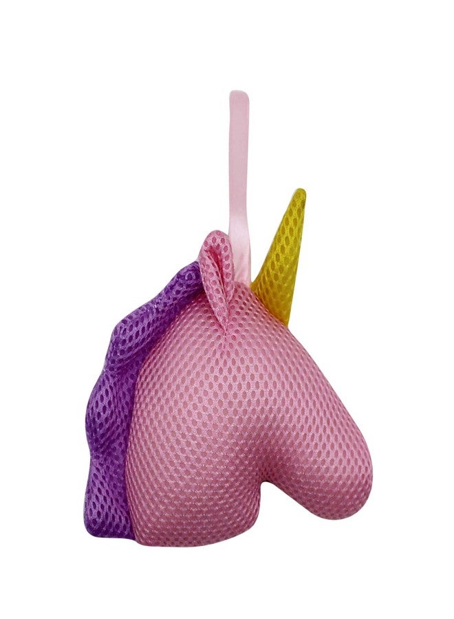 Suillty Unicorn Cartoon Animal Bath Shower Sponge Pouf Loofahs - Eco-Friendly Exfoliating Mesh Brush Mesh Bath Shower Ball Sponge - Exfoliate, Cleanse, Soothe Skin (Pink) - Image 2